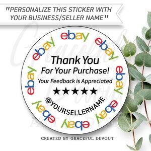 Ebay- 2" (inches) Thank You Round Sticker (96ct.) [GD35-96]